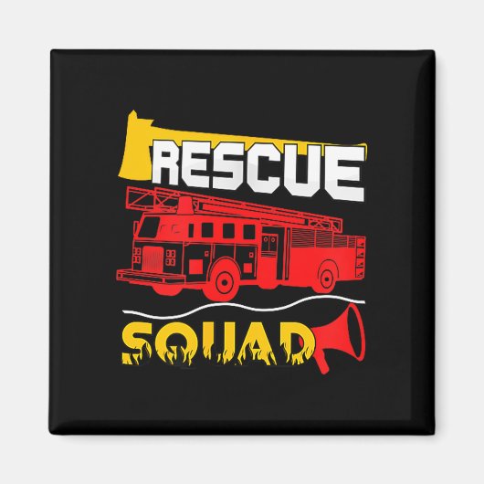 Rescue Squad Lifesaver Fireman Gift Proud Firefigh マグネット (正面)
