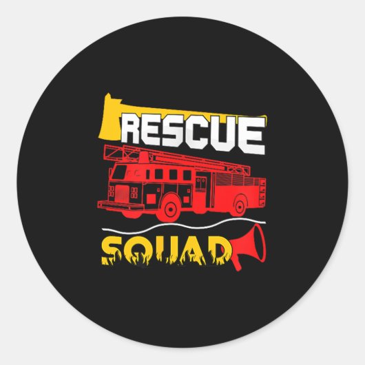 Rescue Squad Lifesaver Fireman Gift Proud Firefigh ラウンドシール (正面)