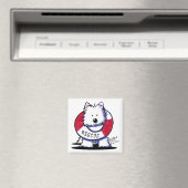 Rescue Westie Square White Magnets マグネット (インサイチュ (食洗機))