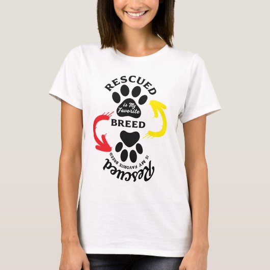 Rescued Is My Favorite Breed – Minimal Pet Lover Tシャツ (正面)