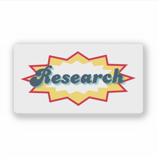 Research, comic book pop design シール (正面)