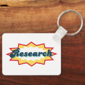 Research Sticker, comic book pop design キーホルダー (正面)