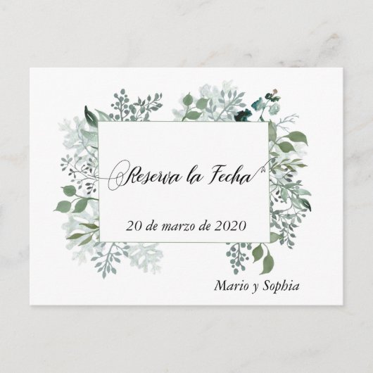 Reserva La Fecha 離れ Saves The Date 案内ポストカード (正面)