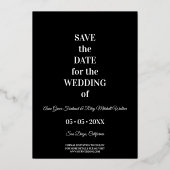 Reserva La Fecha B&W Sophisticated Photo Couple Mi 箔招待状 (裏面)