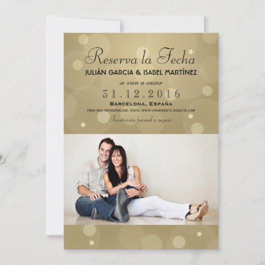 Reserva la Fecha Casamiento Anuncio Targeta Foto 招待状 (正面)
