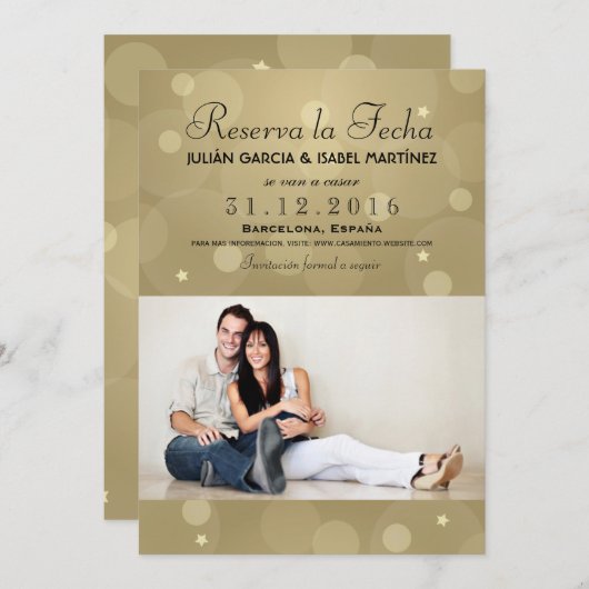 Reserva la Fecha Casamiento Anuncio Targeta Foto 招待状 (正面/裏面)