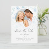 Reserva La Fecha Fancy Flowers Classic Floral Blue セーブザデート (スタンド正面)