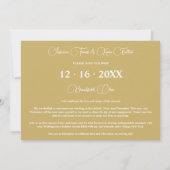 Reserva La Fecha Gold Exquisite Modern Wedding Chr セーブザデート (裏面)