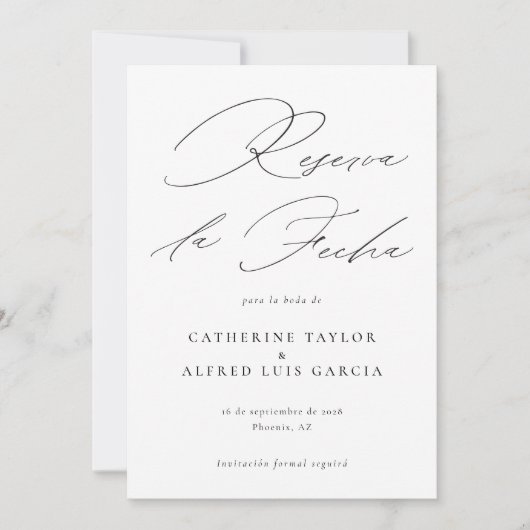 Reserva La Fecha Language スペインの Script結婚's セーブザデート (正面)