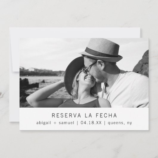 Reserva La Fecha Photo Minimalist スペインの結婚's セーブザデート (正面)