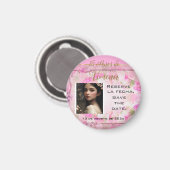 Reserve la fecha /保存する日付en Rosa y Oro マグネット (正面/裏面)