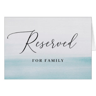 Reserved 水彩ブルーの結婚式座席サイン