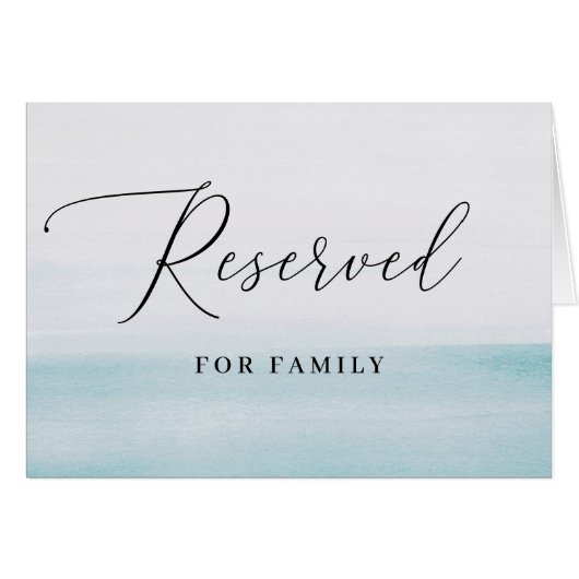 Reserved | 水彩ブルーの結婚式座席サイン (正面横)