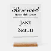 Reserved Family Seat Sign for Wedding アクリルサイン (正面)