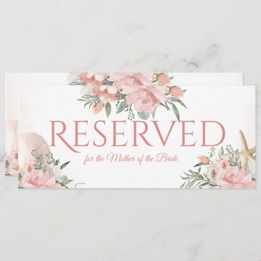 Reserved Floral Beach 招待状 (正面/裏面)