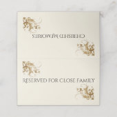 Reserved for Close Family Memorial Funeral Folded プレイスカード (外部開封)