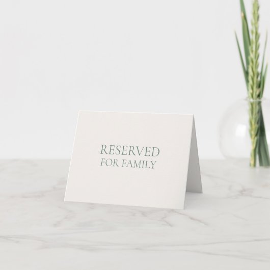 Reserved for Family Table Sign – Minimal Sage 招待状 (正面)