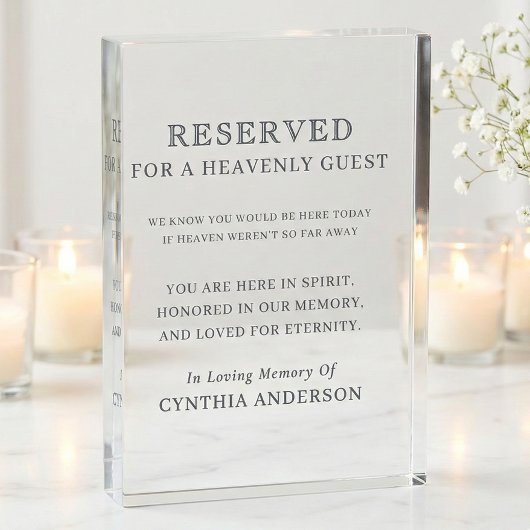 Reserved for Heavenly Guest Wedding Memorial フォトブロック