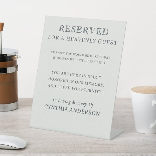 Reserved for Heavenly Guest Wedding Memorial 台座サイン (インサイチュ)