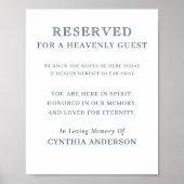 Reserved for Heavenly Guest Wedding Memorial Sign ポスター (正面)