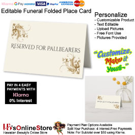 Reserved for Pallbearers Flourish Funeral プレイスカード
