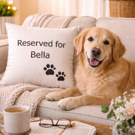 Reserved for the Dog Custom Name Pillow クッション