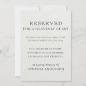 Reserved Heavenly Guest Wedding Ceremony Seat Sign (正面)