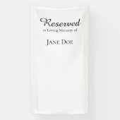Reserved in Memorial - Wedding Seat Family Sign 横断幕 (縦)