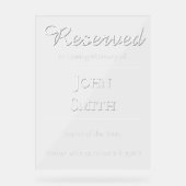 Reserved in Memorial - Wedding Seat Sign アクリルサイン (正面)