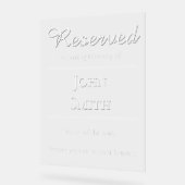 Reserved in Memorial - Wedding Seat Sign アクリルサイン (傾斜)