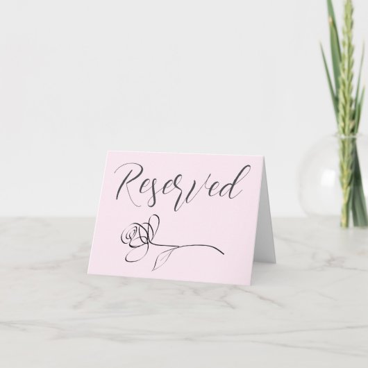 reserved note card tent sign minimalist rose ノートカード (正面)