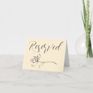 reserved note card tent sign minimalist rose ノートカード