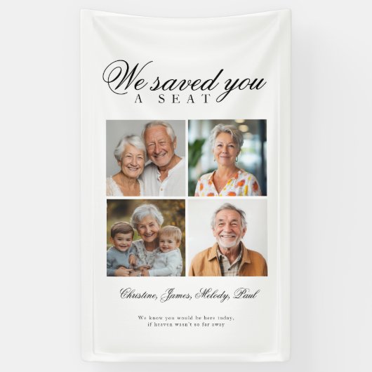 Reserved Seat - 4 Photo Memorial Wedding 横断幕 (縦)