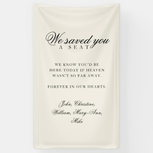 Reserved Seat - Classic Wedding Memorial Beige 横断幕 (縦)