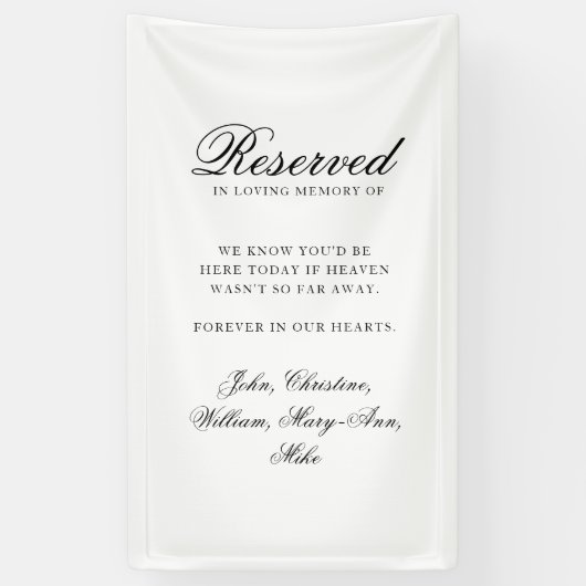 Reserved Seat - Classic Wedding Memorial White 横断幕 (縦)
