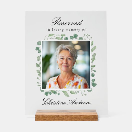 Reserved Seat - Eucalyptus Memorial Wedding アクリルサイン (正面)