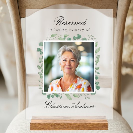 Reserved Seat - Eucalyptus Memorial Wedding アクリルサイン