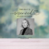 Reserved Seat Memorial Wedding Photo Sign Plaque アクリルサイン (ニュートラル)