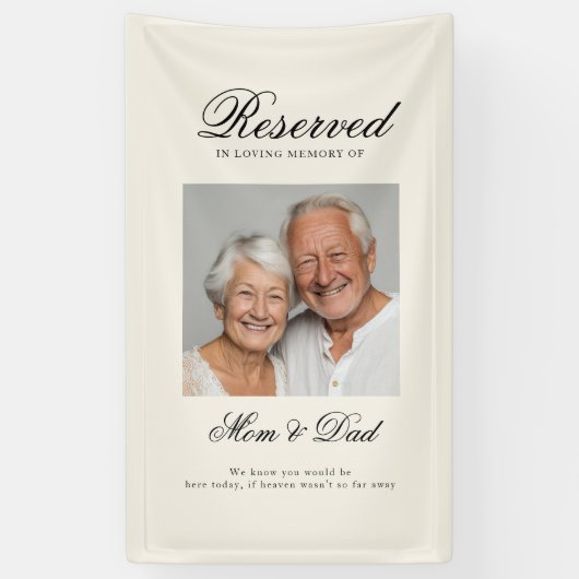Reserved Seat - Photo Memorial Wedding Beige 横断幕 (縦)