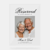 Reserved Seat - Photo Memorial Wedding Photo アクリルサイン (正面)