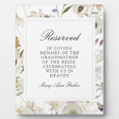  "Reserved Seat" Spring Photo Wedding Memorial フォトプラーク (正面)