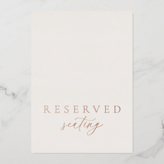 Reserved Seating Wedding Sign  箔招待状 (正面)
