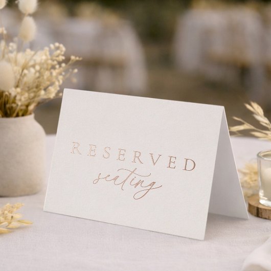 Reserved Seating Wedding Sign  箔招待状