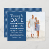 Réserver la Date du Mariage | Cartes Avec Photo 招待状 (正面/裏面)