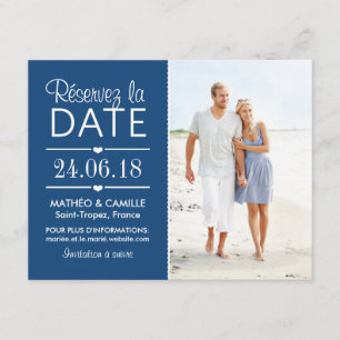 Réserver la Date du Mariage Cartes Avec Photo 招待状