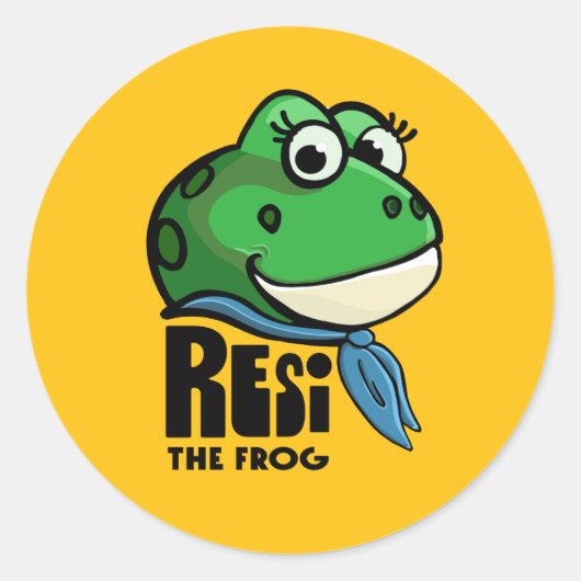 Resi the Frog ラウンドシール (正面)