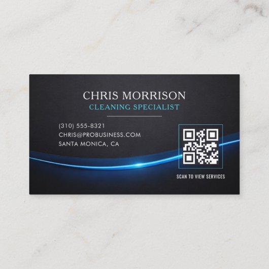 Residential Cleaning Services QR Code Professional 名刺 (裏面)
