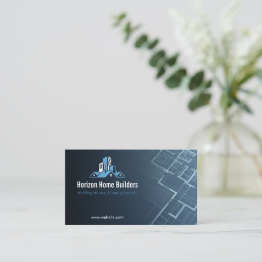 Residential Construction | Darkblue Drafter 名刺 (スタンド正面)