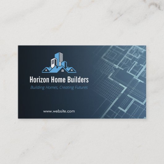 Residential Construction | Darkblue Drafter 名刺 (正面)