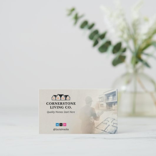 Residential Construction | Gray Skecth 名刺 (スタンド正面)